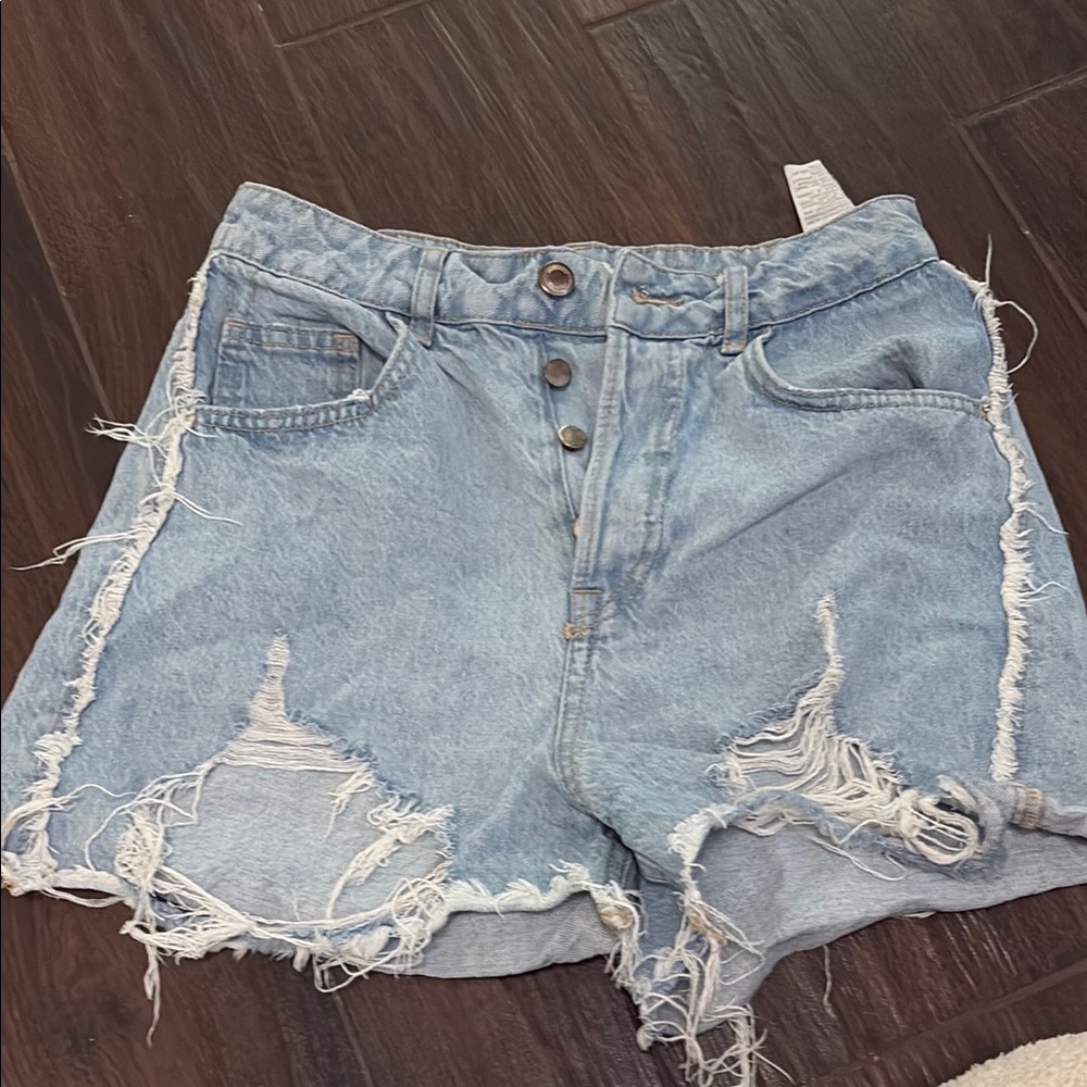 Distressed Denim Shorts